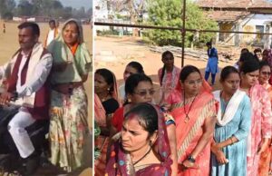 त्रिस्तरीय पंचायत चुनाव में अब तक 27.68% मतदान, वोट देने पति के साथ बाइक में पहुंची मंत्री राजवाड़े