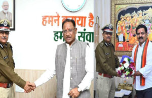 मुख्यमंत्री साय से नवनियुक्त पुलिस महानिदेशक अरुण देव गौतम ने की सौजन्य भेंट