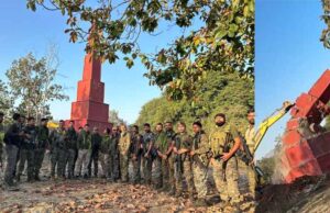 जवानों ने नक्सलियों की मांद में घुसकर उनका तोड़ा मनोबल, इंटरस्टेट रेड कारीडोर के रूप चर्चित स्मारक को किया ध्वस्त