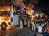 Gwalior में बस हादसा, टायर फटने के बाद लगी आग; पुलिस ने कांच तोड़कर 16 लोगों को बचाया