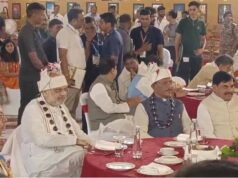 लोकनृत्यों की रंगारंग प्रस्तुति में झूमे अमित शाह, बादल अकादमी में तीन मुख्यमंत्री भी रहे मौजूद