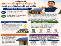छत्तीसगढ़ में प्रधानमंत्री सूर्यघर योजना से ऊर्जा आत्मनिर्भरता की नई क्रांतिः रायगढ़ बना अग्रणी जिला