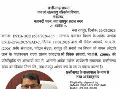 IFS विवेक आचार्य बने CG वन विकास निगम के कार्यकारी संचालक