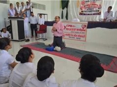 सेवा संकल्प अभियान के तहत नर्सिंग विद्यार्थियों को दिया सीपीआर प्रशिक्षण